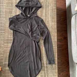 Fitted Suede Dress Hoodie